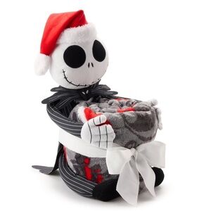 🆕 Nightmare Before Christmas Jack Skellington Plush Doll & Throw Holiday Santa